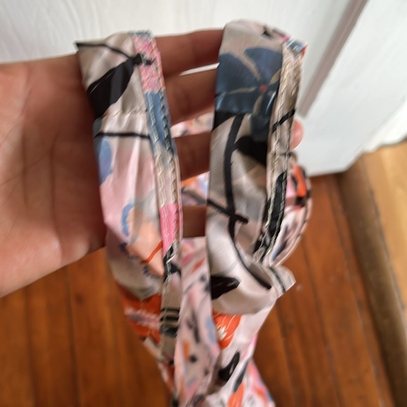 Kate Spade Floral Reusable Tote Bag Pink Blue Eco Shopper Market Beach - Picture 11 of 11